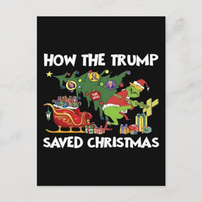 Postal Cómo salvó Trump a los Navidades (Anverso)