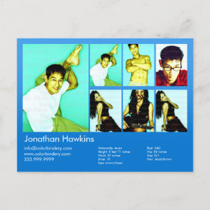 Postal Comp. de disparo azul de actor y modelo