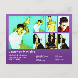 Postal Comp. de disparo violeta de actor y modelo