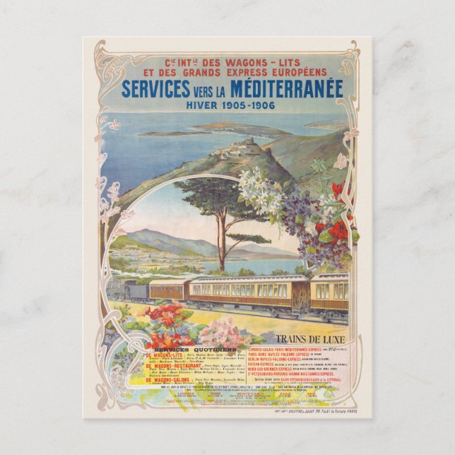 Postal Compagnie Internationale des Wagons-lits Vintage P (Anverso)