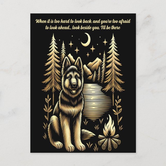 Postal Compañero De Fogata Bajo Las Estrellas (Anverso)