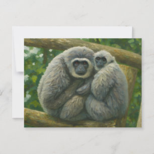 Postal Compañeros Gibbon - Retrato Emocional de la Vida S