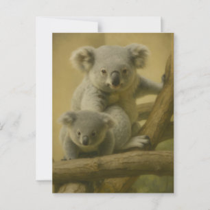 Postal Compañeros Koala - Impresión de arte de vida silve