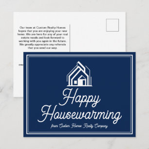 Postal Compañía de bienes raíces azul marino chic Realtor