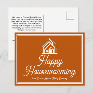 Postal Compañía de bienes raíces Burnt Orange Agente inmo
