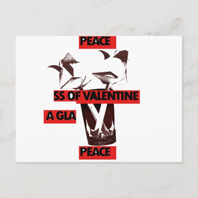 Postal Comparte amor: Un vaso de arte de San Valentín por (Anverso)