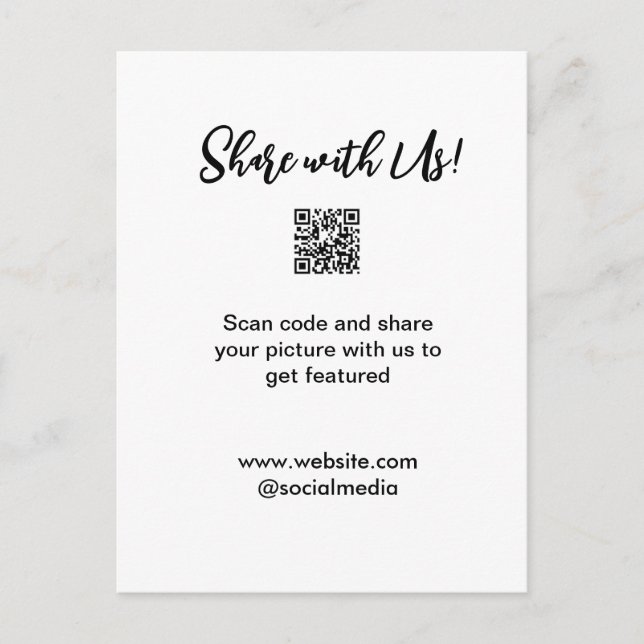 Postal Comparte tu análisis de imagen código QR añadir co (Anverso)