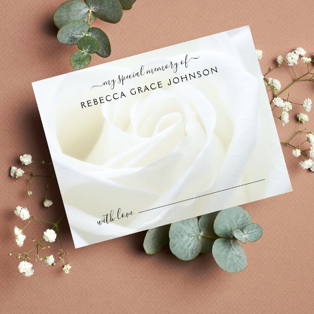 Postal Comparte una memoria Floral Rosa Funeral (Floral Share a Memory Card)