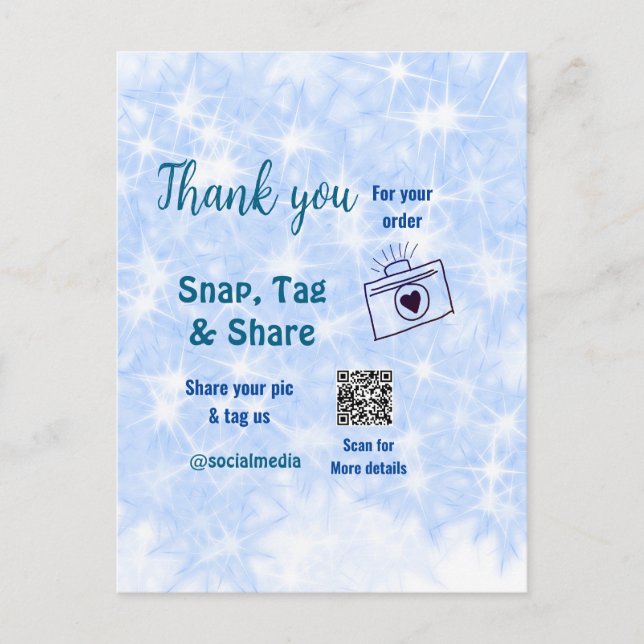 Postal compartir etiqueta instantánea redes sociales códi (Anverso)