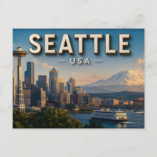 Postal Compartir recuerdos de viaje de Seattle pintoresco