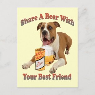 Postal Compartir una cerveza con Boxer