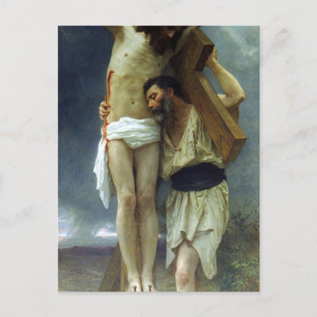 Postal Compasión de William-Adolphe Bouguereau (Anverso)