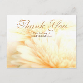 Postal Compasión floral dorada Funeral Gracias