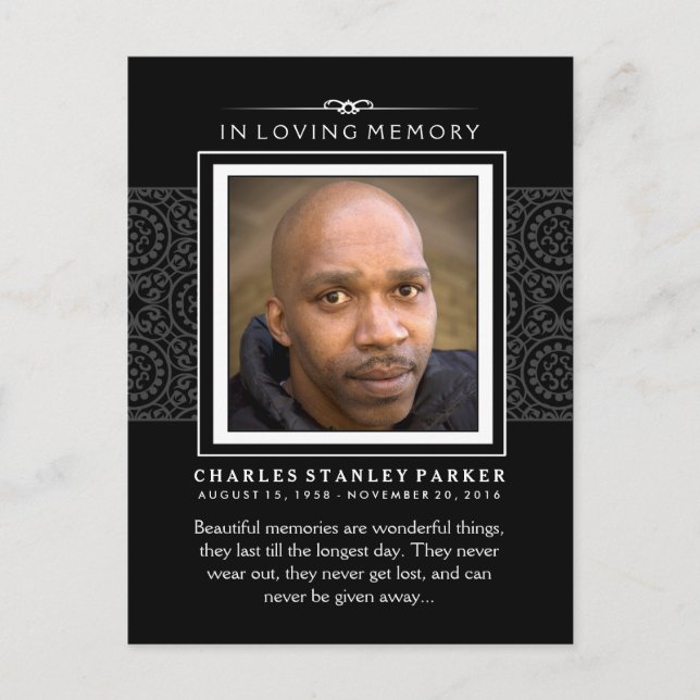 Postal Compasión por la elegancia negra Gracias PostCard (Anverso)