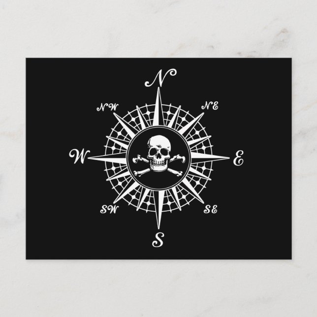 Postal Compass Rosa Skull 1 (Anverso)