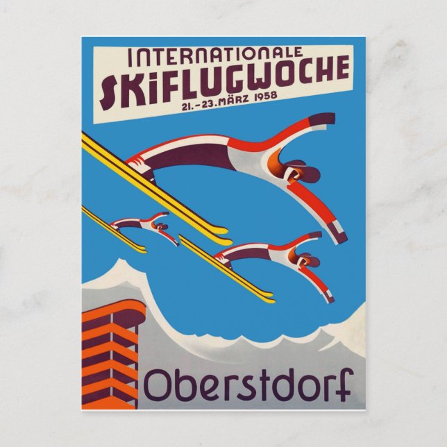 Postal Competición internacional de esquí en Oberstdorf (Anverso)