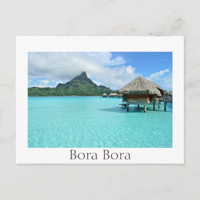 Postal Complejo acuático y laguna en Bora Bora (Anverso)