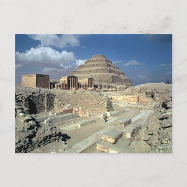 Postal Complejo de Djoser incluyendo la Pirámide Gradas (Anverso)