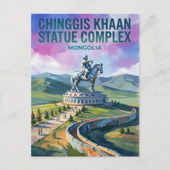 Postal Complejo de la estatua de Chinggis Khaan Mongolia (Anverso)