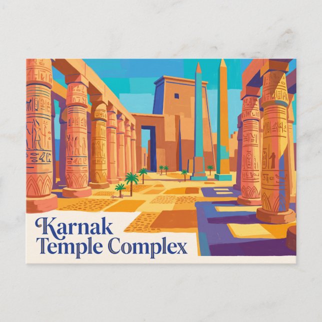 Postal Complejo del Templo de Karnak Egipto (Anverso)