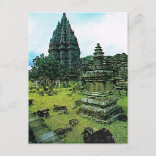 Postal Complejo del templo de Prambanan, Java, Indonesia