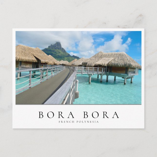 Postal Complejo sobre el agua de Bora Bora, Polinesia Fra (Anverso)