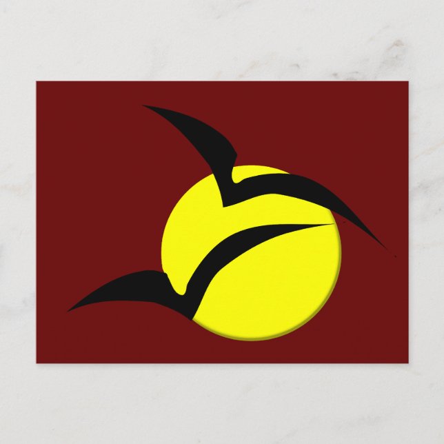 Postal completa de la luna y los murciélagos (Anverso)