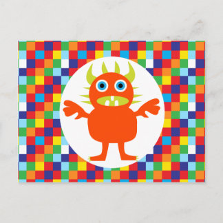 Postal Cómplice Naranja Monstruo Creatividad Colores Bril