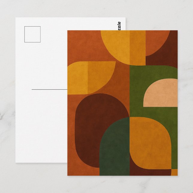 Postal Composición abstracta modernista de mediados de si (Anverso / Reverso)