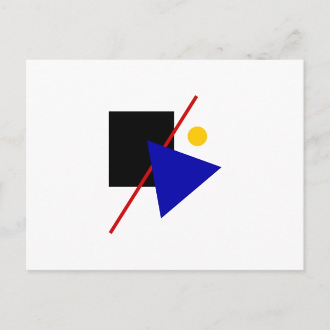 Postal Composición clásica de arte Bauhaus (Anverso)