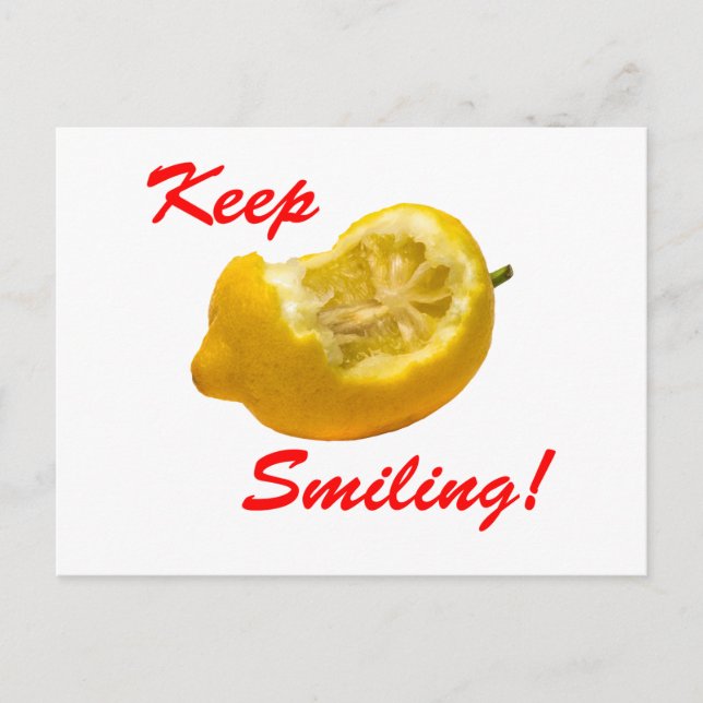 Postal Composición de limón ¡Sigue sonriendo! (Anverso)