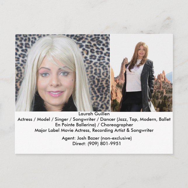 Postal Composición de película de la actriz Laurah Guille (Anverso)