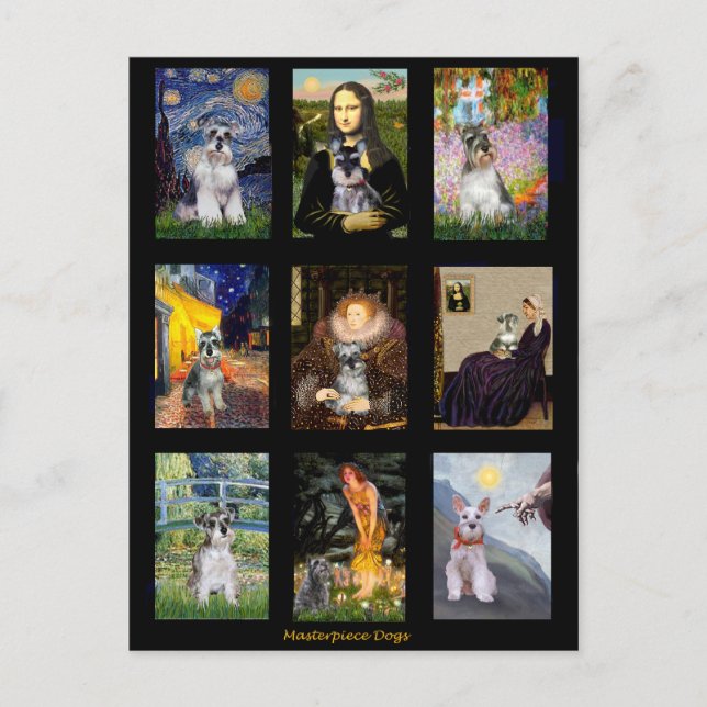 Postal Composición de Schnauzer Art Famoso (Anverso)