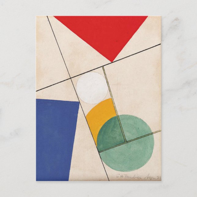 Postal Composición de Sophie Taeuber-Arp (Anverso)