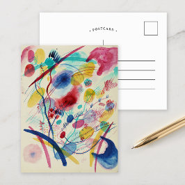 Postal Composición en rojo azul verde amarillo | Kandinsk