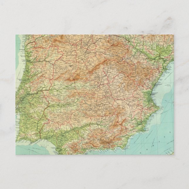 Postal Composición España, Portugal (Anverso)