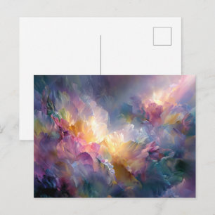 Postal Composición floral pastel abstracta brillante