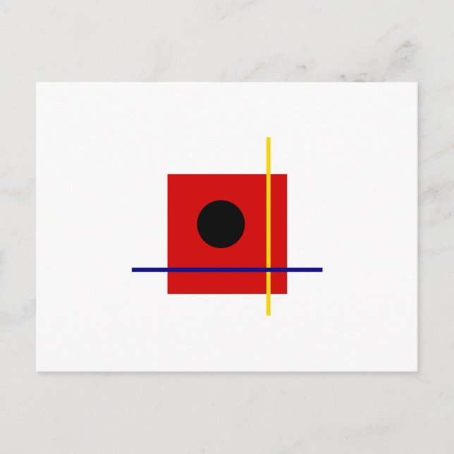 Postal Composición geométrica del arte del Bauhaus clásic (Anverso)