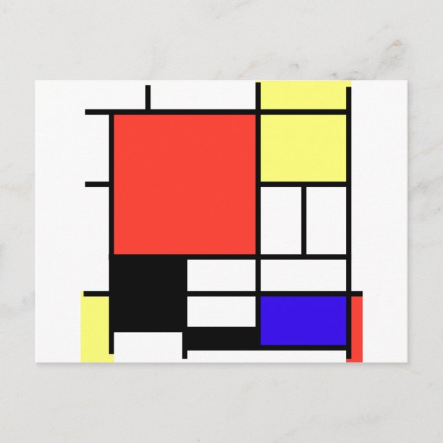 Postal Composición, Mondriaan (Anverso)