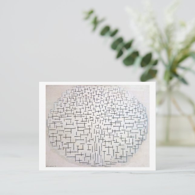 Postal Composición Nº 10, muelle y océano | Mondriaan | (Anverso de pie)