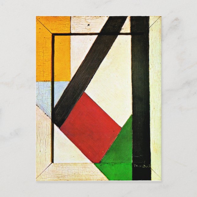 Postal Composición, obra de arte famosa de Theo van Doesb (Anverso)