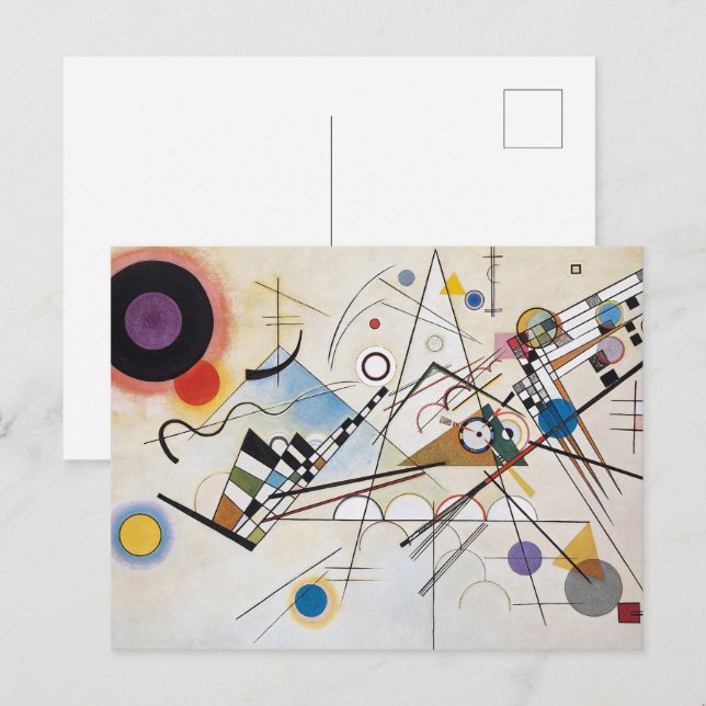 Postal Composición VIII Arte Abstracto de Kandinsky (Anverso / Reverso)