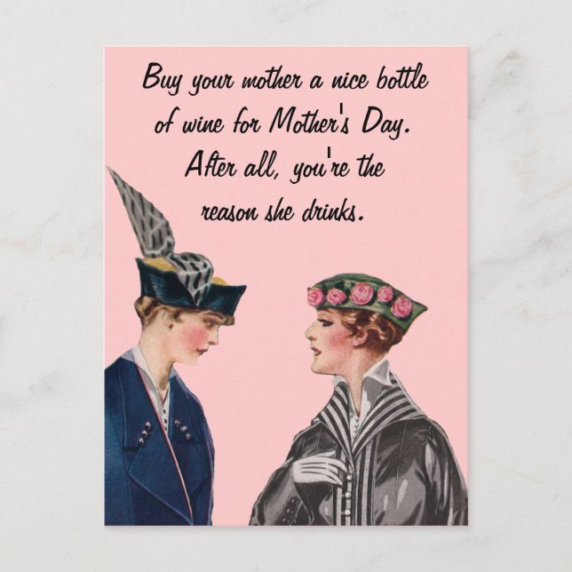 Postal Compra A Tu Madre Una Botella De Vino (Anverso)