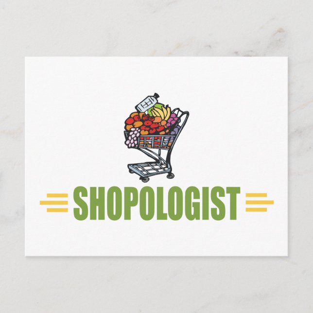 Postal Compra divertida de comestibles (Anverso)