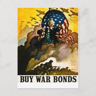 Postal Comprar bonos de guerra - Vieja Segunda Guerra Mun