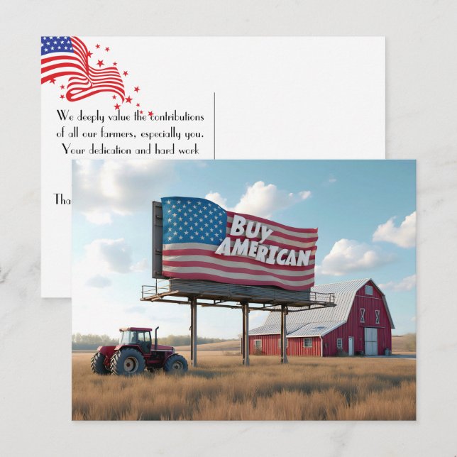 Postal Comprar Cartón Americano En Midwest Farmland (Anverso / Reverso)