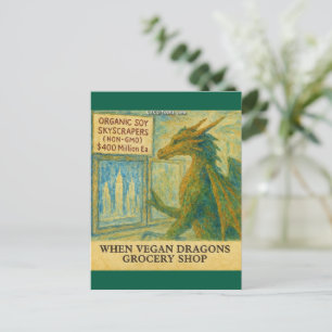 Postal Compras divertidas de comestibles veganos del drag