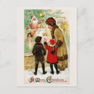 Postal Compras Navideñas en Ventanas Antiguas