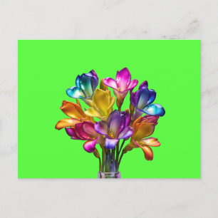 Postal Comprimido de Freesia Floral