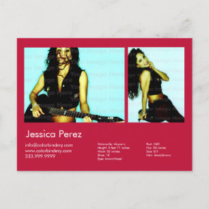 Postal Comprimido rojo con disparo en la cabeza de actor 